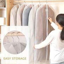 Set de 5 bolsas transparentes para ropa, bolsas protectoras plegables para almacenamiento en el armario de trajes, batas, vestidos largos, etc.