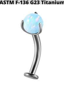 1 chiếc khuyên rốn bằng titan hình tròn đính đá opal, ren trong, kiểu dáng nổi, thời trang, đính đá zirconia, thích hợp cho cả nam và nữ. - Màu titan - Xem 15