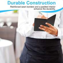 DOMUUH 1 Stück Server Notizbuch, Reißverschluss Server Geldbörse, süßer Server Organizer mit Münztasche, Server Schürze Zubehör, Menühalter, Hotel Server Menü Set, geeignet für Hotel, Restaurant, Café, Geschäftshotel Rechnungsmappe, Hotel-Essentials, Schulbedarf, Schulanfang