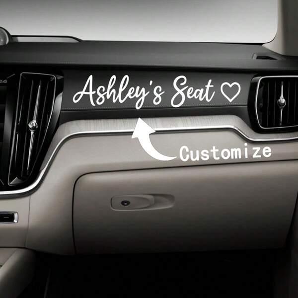 Customizable Girlfriends Name Seat Sticker For Car, Name Decal For Foot Step, Relationship Sticker, Custom Name Vinyl Decal, Gift For Him, Gift For Her