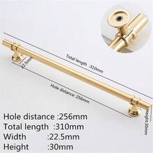 1 PC Modern Black Gold Door Handles Kitchen Cabinet Handles Solid Drawer Knobs Zinc Alloy Base Aluminum Alloy Rod Fashion Furniture Handle Hardware - Gold - View 17