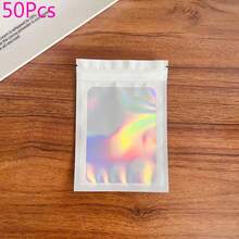 50pcs PVC Jewelry Storage Bag, Laser Transparent Packaging Bag,Sealable Bags For Packaging,Minimalist Solid Jewelry Bag For Bracelets, Home Gift For Valentine's Day - Multicolor - View 10