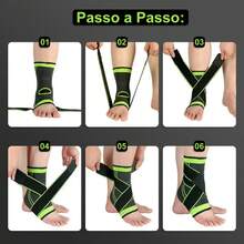 Kit 2 Orthopedic Ankle Braces Stabilizing Compression Pair Adjustable Unisex Ankle Brace - 黑色 - 查看 6