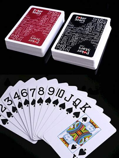 Large Letters Wide Cards Poker Stars 54 Pcs Red And Black High Quality Plastic Frosted Playing Cards Goods For Board Games For Professionals Poker, Tricks