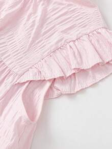 Balabala Girls' Ruffle Hem A-Line Dress, Sweet Summer Outfit - White Red - View 10