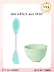 16pcs 2-In-1 Double-Sided Cleansing Brush Tool, Includes Dual-Head Manual Cleaning Brush & Face Mask Mixing Bowl Set, Reusable Cleaning Kit For Daily Skin Care Face Cleansing And Mask Preparation. Silicone Face Mask Brush And Mixing Bowl, Skin-Friendly, Soft And Flexible, No Odor Or Deformation. Lightweight And Portable, Suitable For Home And Travel Use.