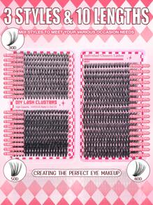 800 piezas/780 piezas/740 piezas/640 piezas/600/60 piezas Extensiones de pestañas individuales con rizo D de 9-18 mm, clusters de pestañas extra gruesas y naturales, volumen dramático, ultra suaves y súper ligeras, reutilizables, kit de extensión de pestañas 30D+40D+50D+60D+80D+100D