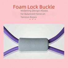 1pc New Upgraded Foam Handle Resistance Band, 38cm/14.96in, Arm Back Shoulder Elastic Fitness Strap For Yoga, Workout, Stretching, Strength Training, Weight Training, Leg, Foot, Arm Exercises, Pink/Purple/Blue - Multicolor - View 8