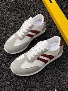 Women's Casual Sneakers, Geometric Color Block Patchwork Preppy Athletic Shoes, PU Leather Asymmetric/Asymmetrical, Suitable For Gym, Outdoor, Office, Home, Party - Multicolor - View 3