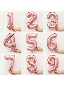 1 Stück/Set 16 Zoll Rosegold Themenparty Deko 0-9 Zahl Folienballons, geeignet für Geburtstag, Jahrestags-Partydekorationen
