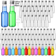 48pcs 25ml 50ml Mini Liquor Bottles Set, Mini Empty Plastic Shot Bottles, Airtight Spirit Bottle With Caps Mini Wine Bottles, Bar Party Supplies Thanksgiving, Halloween, And Christmas Are Applicable Durable Multi-Use For Juice, Sauces, Coffee