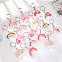 16pcs Fashionable Multi-Color Flower & Cute Cloud Keychain Set, Bag Accessories Car Accessories Bag Charm Backpack For School Goth Y2k Christmas Gift Ideas Bag Accessories Lanyards With Id Holder Car Accessories Bag Charms Car Accessories Teacher Friend Sister - Multicolor - View 9