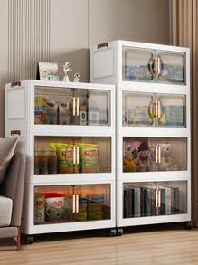 1pc 48cm/18.9in - 60cm/23.6in Wide Storage Cabinet, Foldable Storage Box, Home Living Room Toy Cabinet Organizer, Snack Cabinet, Kitchen Storage Cabinet, Christmas Gift, Storage Box, Under Bed Storage