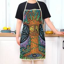 One Tree Print Apron With Sleeveless Design Perfect For Home Cooking, Kitchen Apparel And Cooking Enthusiasts For Kitchen, Home, Restaurant, Coffee Shop, Barbecue - Multicolor - View 5