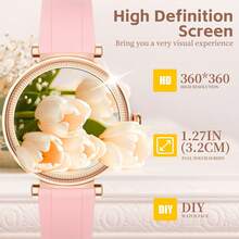 EIGIIS Smart Watch For Women With Colorful Light Effects 1.27" HD Full Circle Full Touch Screen (Answer/Make Calls) With Wireless 5.3, Pedometer, Multi Sports Modes, IP67 Waterproof, Sleep Recording, Weather, Music Control, Stopwatch, Smartwatch For Android Mobile Phones - Multicolor - View 5