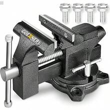 Bench Vise 4-1 2" Vice For Workbench Utility Combination Pipe Home Vise With Heavy Duty Forged Steel Construction Swivel Base Table Vise For Woodworking Home Workshop Use - Black1 - View 1