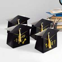 12/24 Pcs Graduation Gift Boxes With Tassel Black Grad Cap Treat Box Packaging Box Congrats Grad Gift Box Container For 2026 Graduation Party Decorations Favor Graduation Gift - Black - View 4