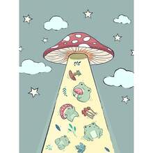 1 件墙面艺术海报无框流行钻石艺术画 5D DIY 马赛克动物卡通可爱婴儿青蛙镶嵌十字绣刺绣饰品套件卧室装饰