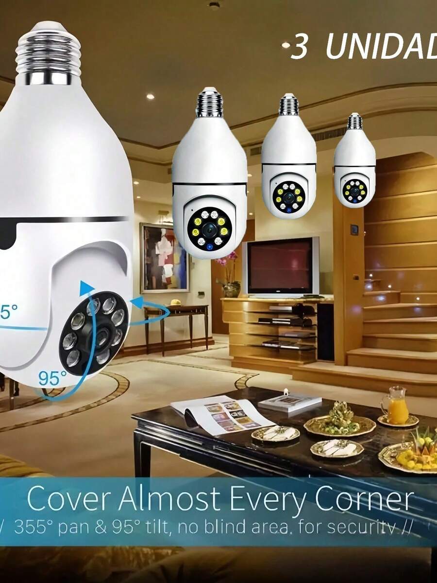 Câmera IP 360° Robozinho E27 com Visão Noturna, Alarme e Controle pelo Celular - Monitoramento Completo para Sua Casa ou Escritório