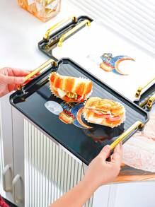 1 pièce Plateau de service en plastique thème céleste avec design de phare et de lune - idéal pour placer le thé, les desserts et les amuse-gueules dans la cuisine, la salle à manger ou le salon - parfait pour les mariages, les anniversaires et les cadeaux, plateau décoratif, vaisselle unique, traiteur, fêtes