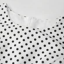 Women Summer Mini Dress Sleeveless Ruched Ruffle Layered Hem Bodycon Short Dress Slim Fitted Party Cocktail Dress Plaid/Polka Dots Print Crew Neck Casual Sundress - Putih - View 9