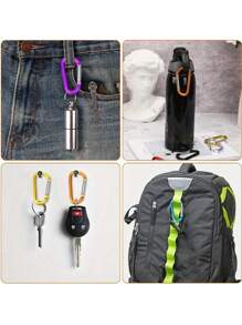 4pcs Aluminum Snap Hook Carabiner D-Ring Key Chain Clip Keychain Hiking Camp,Colorful Outdoor Keychain,D-Shaped Aluminum Carabiners, Heavy Duty Spring Hook Keychain Clips, Lightweight Mixed Colors, Ideal For Camping, Fishing, Pet Leashes, And Securing Indoor/Outdoor Gear, Camping Accessories