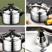 Olla Express de Aluminio 9 L – Olla de Presión Vaporera para Sopas, Carnes y Arroz! Compatible con estufas de gas, ideal para cocinas domésticas y restaurantes. - Plateado - Ver 10