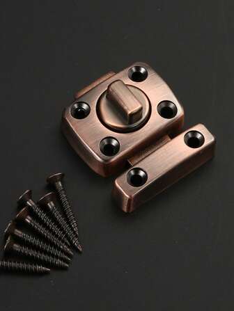 Heavy Duty Metal Rotary Bolt Door Lock, Home Security Hardware, Flexible For Left Or Right Doors, Silver/Black