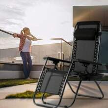 Zero Gravity Chair Lounge Chair Set Of 2 Lawn Chair Outdoor Chair Deck Chairs - GRAY - View 11
