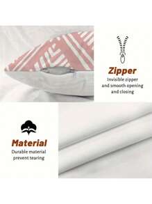 New Explosive Pink Boho Geometric Polyester Short Plush Pillow Sofa Cushion Cover 4pc(No Pillow Core)