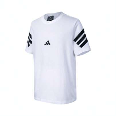 Adidas 2025 Men's M FI 3S REG T-Shirt, Knitted Collarless Short-Sleeved TJD4880