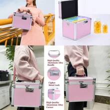 Caja de almacenamiento con candado de aleación de aluminio, caja de herramientas portátil/de hombro con contraseña 2 en 1, estuche para instrumentos, organizador de documentos con acolchado, protección para teléfono, fotos, joyas, cosméticos, documentos, tarjetas, herramientas, accesorios de vacaciones y viajes de verano, accesorios escolares, bolsa de graduación