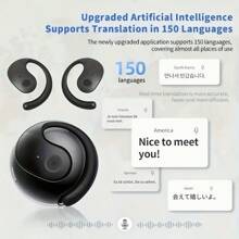 AI Smart Translation Headphones, Support 144 Languages, Long Battery Life, Real Copper Ring Composite Film, Deep Bass, Music Player Control, Wireless Connection, Suitable For All Smartphones, Suitable For Business And Travel - Type-C Charging Rechargeable Lithium Polymer Battery 160mAh