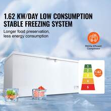 Chest Freezer, 17 Cu.Ft Freestanding Top Open Door Commercial Chest Freezers, Large Deep Freezer With 4 Removable Baskets, Locking Lid, Adjustable Temp For -18.4℉-10.4℉/32℉ To 50℉, LED - White 17 Cu.ft - View 3