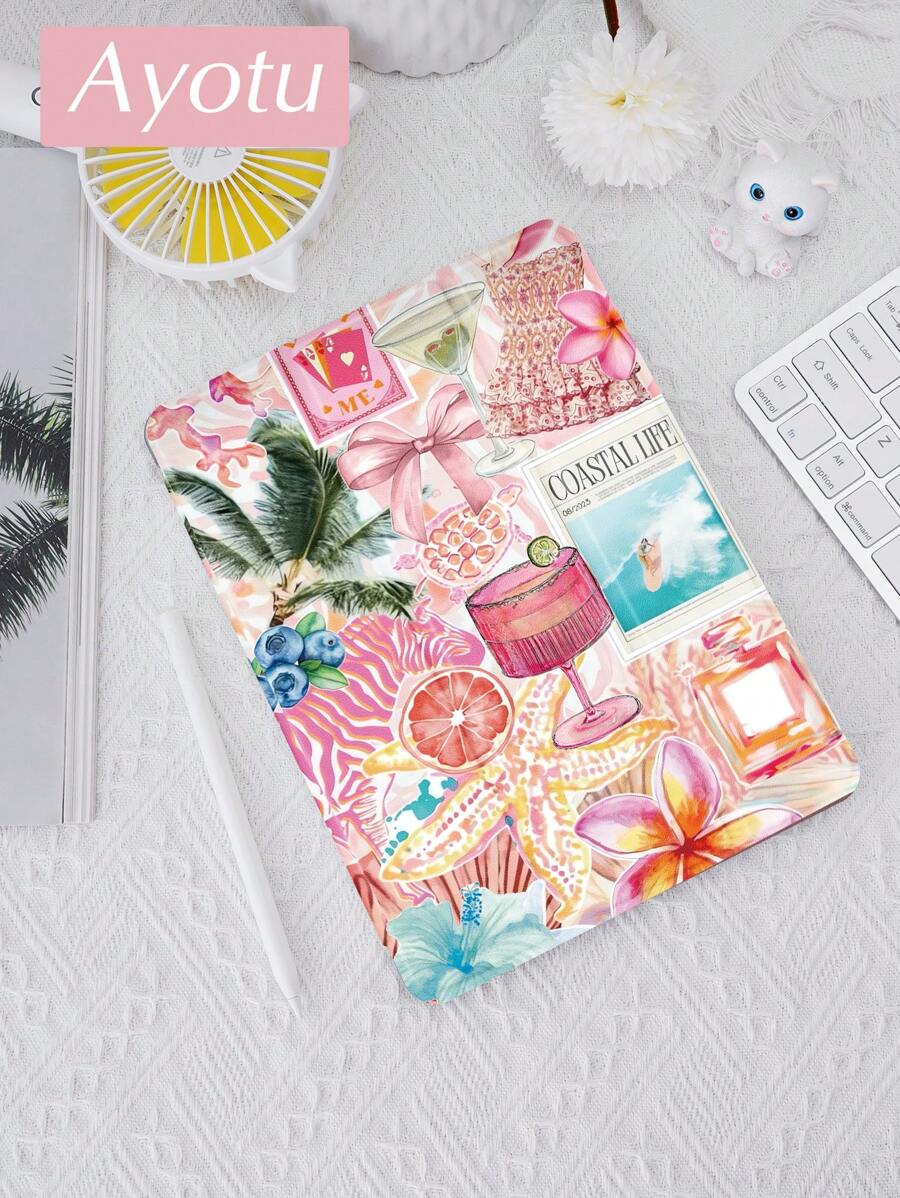 Ayotu Summer Junk Travel Junk Case Compatibel met Samsung Galaxy Tab/IPad,IPad 9e/8e/7e Generatie 10.2 Inch,Nieuwe IPad 10e Generatie Cover,Met Automatische Wake/Sleep,Vierhoeken Anti-Val
