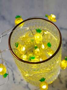20 LED Fruit String Lights, Copper Wire Fairy Lights, Waterproof Novelty Lemon, Watermelon, Grape, Pineapple Decor Lights For Patio, Kids Girls Room, Summer Decoration, Christmas, Birthday Party, Festival
