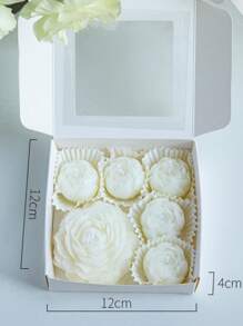 6pcs/Pack Peony Flower Scented Candle Gift Set, Valentine's Day Gift, Birthday Gift, Home Decoration