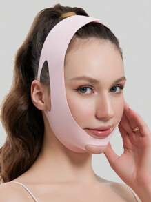 1pc Women V-Shaped Face Lifting Device Breathable Sleep Mask, Suitable For Home Wear
