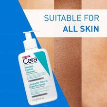 Limpiador crema-a-espuma hidratante Cera-Ve236ml | Para todo tipo de piel | Limpieza y desmaquillaje| Los aminoácidos limpian suavemente la piel | Comienza como una crema antes de transformarse en una espuma suave cuando comienzas a enjabonarlo en la piel con agua, y elimina eficazmente la suciedad y el maquillaje sin resecar la humedad natural de la piel ni dejarla con sensación de tirante y seca - Blanco - Ver 3