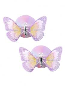 1pair Ladies' Sexy Chest Patch 3D 3D Dynamic Embroidery Butterfly Chest Patch Laser Version - Multicolor - View 4