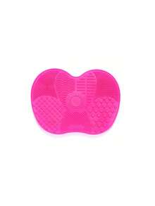 硅胶擦洗垫、带吸盘的硅胶刷垫、粉扑刷垫、化妆刷清洁垫、美容刷清洁工具、便携式擦洗垫、多用途清洁垫、可分区清洗、壁挂式吸盘设计