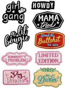 Girly Embroidery Iron On Patch, Howdy Patch, MAMA Patch, Darlin Patch, Day Drinking Patch, Limited Edition Patch, Letter Patch For Trucker Hats, Jacket, Jeans, Backpacks, Clothes And Bags - Multicolor - View 3