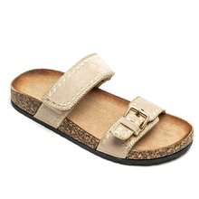 Sandale și semelle effet liège avec brides doubles and boucle réglable – Style bohème décontracté