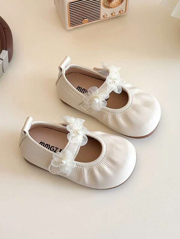 1 Paar Mädchen Lederschuhe, Frühling 2025 Neue Blumen Stil Prinzessinnenschuhe für Kleinkind Babys, Klettverschluss