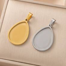 5 Stücke 13x18/18x25mm Edelstahl-Tropfen-Herz-Zargeneinsätze, Anhänger, Fassungen zum Basteln von Ohrringe, Halsketten, Schmuck