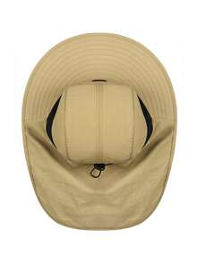 1 Pc New Leisure Polyester Fabric Anti-UV Windproof Sun Hat, Outdoor Spring And Summer Visor Cycling Wind-Resistant Cap, Suitable For Outdoor Shade Use