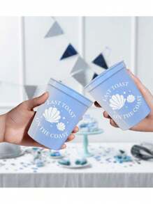12Pcs Set, Last Toast On The Coast Bachelore Party Plastic Cups 12PCS Costal Stadium Cups Coastal Bridal Shower Weekend Favors, Bridal Shower Party Favors Decorations Wedding&Hen Do Reusable Party Cups Supplies