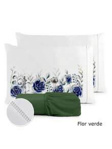3-Piece Sheet Set 400 Thread Count For Queen King Single Bed Micropercal - WHITE FLOWER - View 4