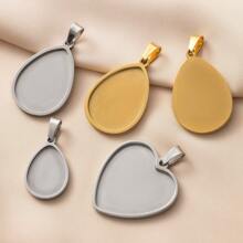 5 Stücke 13x18/18x25mm Edelstahl-Tropfen-Herz-Zargeneinsätze, Anhänger, Fassungen zum Basteln von Ohrringe, Halsketten, Schmuck