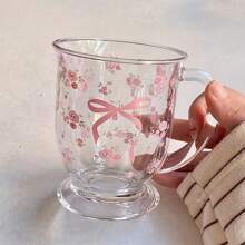 Original French Rose Glass, Bow Knot, Broken Flower, Cold Extract Cup, Couple Milk Cup, Coffee Breakfast Cup, Holiday Party, Birthday Party, Halloween, Christmas, Easter, Mother's Day, Teacher's Day, Holiday Gift, Perfect Gift For Family, Friends, Sisters, Relatives And Teachers